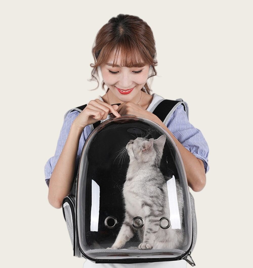 Space Capsule Pet Carrier Backpack, Breathable Travel Bag for Small Cats & Dogs
